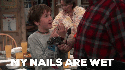 my nails are wet GIF by Roseanne