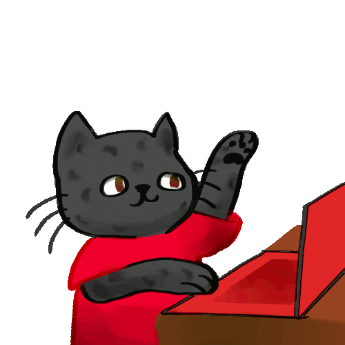 Cat Working Sticker