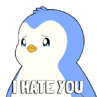 Sad I Hate You Sticker by Pudgy Penguins
