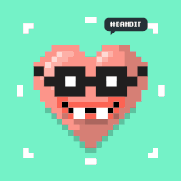 bandits love heart valentine pixel art GIF