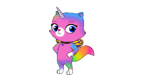 rainbow butterfly unicorn kitty fun Sticker by Nickelodeon