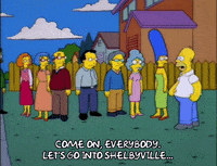 homer simpson crowd GIF
