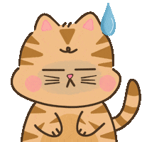 Scared Fat Cat Sticker