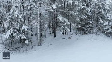 Drone Captures Stunning Snowscape in Northern Vermont