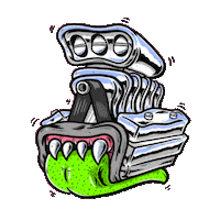 Hot Rod Engine Sticker