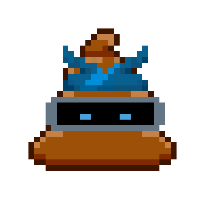 Pixel Shitting Sticker by Poopies.io