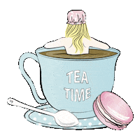 Tea Time Girl Sticker