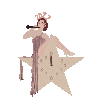 New Year Clock Sticker