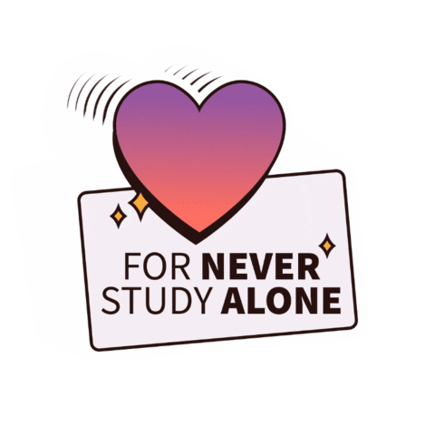 studytogether heart never alone study together studytogether Sticker