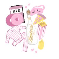 Lambrini love party film pizza Sticker