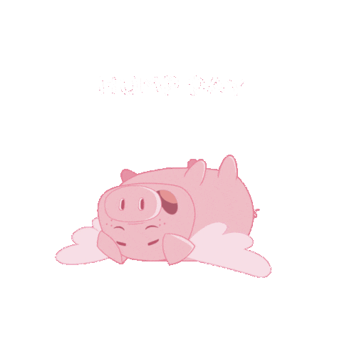 Tired Flying Pig Sticker by PositivelyPigasus