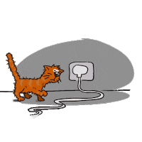 Shocked Cat Sticker by Demic