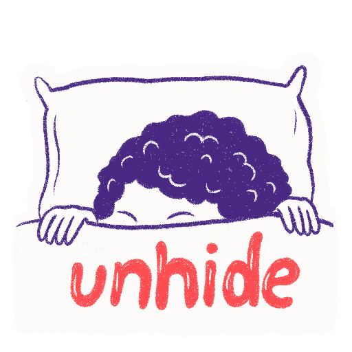 embarrassed hide Sticker by unblush