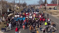 Protesters March in Lansing, Michigan