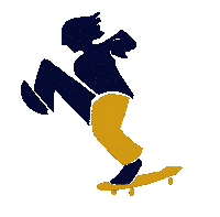 Skateboard Push Sticker by Grymt