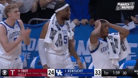 Shocked College Basketball GIF by NCAA March Madness