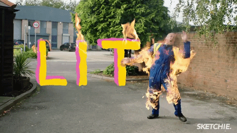 Burning On Fire GIF by Sketchie.