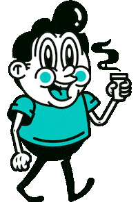 Happy Coffee Sticker by Mike Stretch