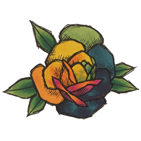 CrashingCadence giphyupload rainbow pride rose Sticker