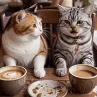 Tabby Cat Cafe GIF