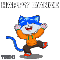 Happy Dance Sticker by Toshithecat