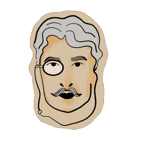 Old Man Glasses Sticker by Keva Epale