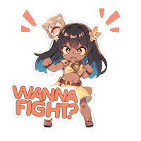 kiarajonesmusic fight anime kawaii angry Sticker