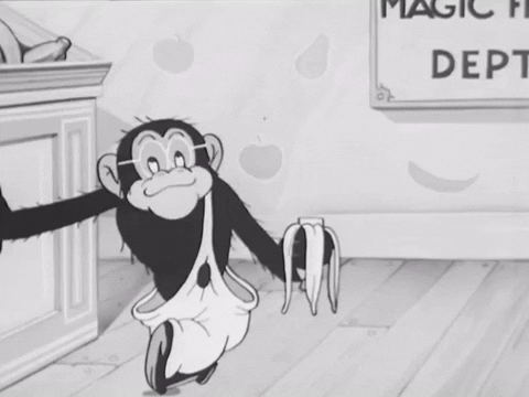 kevcraven monkey banana chimp erection GIF