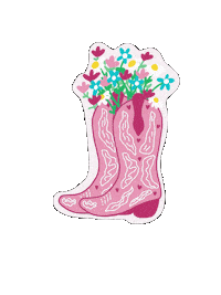 Flowers Boots Sticker