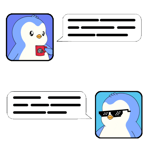 Text Hello Sticker by Pudgy Penguins