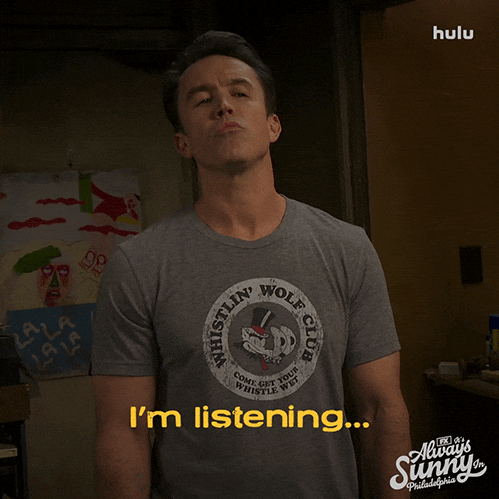 Interested Season 17 GIF by It's Always Sunny in Philadelphia