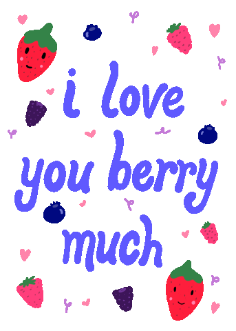 pinkartmachine love i love you berries Sticker