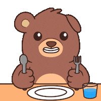 Hungry Lets Eat Sticker by BEARISH