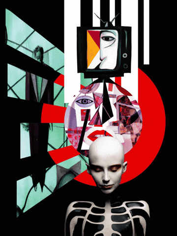 Television Skeleton GIF