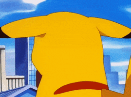 Pokémon gif. Pikachu angrily whips around with furrowed eyebrows and his eyes shooting daggers.