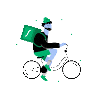 LottieFiles happy man bike delivery Sticker