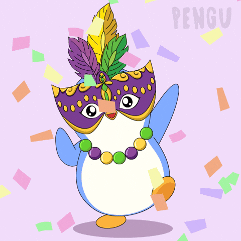 Happy Mardi Gras GIF by Pudgy Penguins