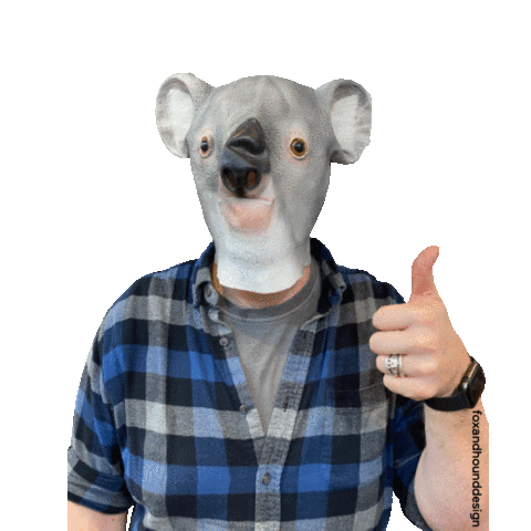 Thumbsup Happy Yes Goodjob Koala Aussie Australia Flannel Foxandhounddesign Straya Sticker by foxandhounddesign