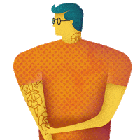 nervous illustration Sticker by David van der Veen