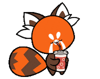 Red Panda Drinking Sticker by BuzzFeed Animation
