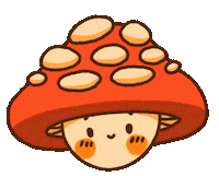 Mushydoodle happy smile mushroom cottagecore Sticker