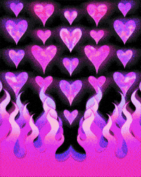 deepspaceviolet rainbow fire trippy hearts GIF