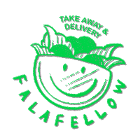 Falafellow happy smile psychedelic white Sticker