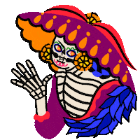 DiaPachecoo illustration mexico mexicano day of the dead Sticker