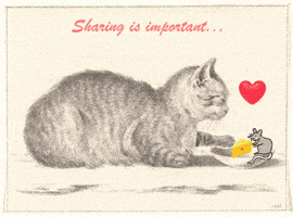 Cat And Mouse Sharing Is Caring GIF by GIF IT UP