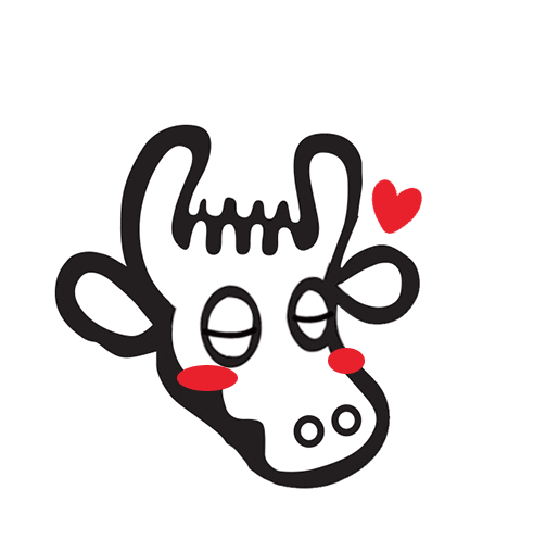 In Love Cow Sticker by Ultramilk