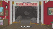 cave falling GIF by South Park 