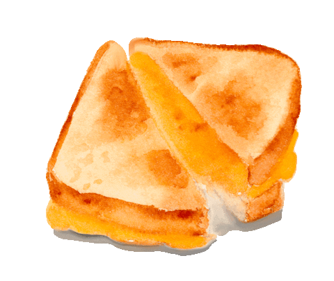 hungry grilled cheese Sticker by colorsnack
