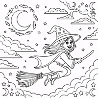 Flying Witch Halloween GIF by Chromabook