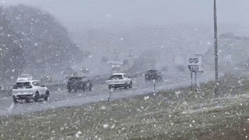 Spring Snow Falls Over Rochester Roads